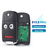 2007-2013 Acura MDX RDX / 3-Button Flip Key / PN: 35111-STX-327 / N5F0602A1A (AFTERMARKET)